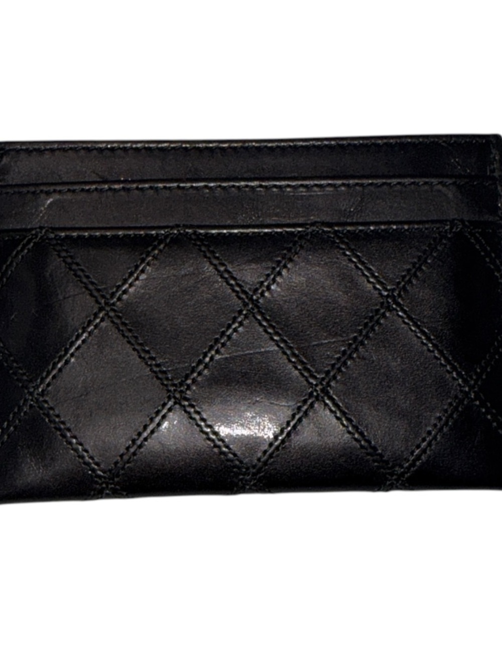 Chanel CC Quilted Lambskin Card Holder Black Silver Hardware - Picture 6 of 16
